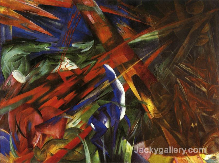 Animal Destinies The Trees show their Rings the Animals their Veins by Franz Marc paintings reproduction